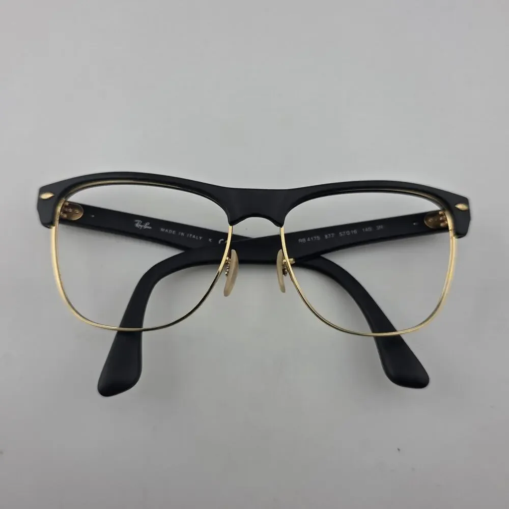 Ray-Ban RB4175 877 Eyeglass Frames Black Gold 57-16 145 Italy w/ Case No Lenses